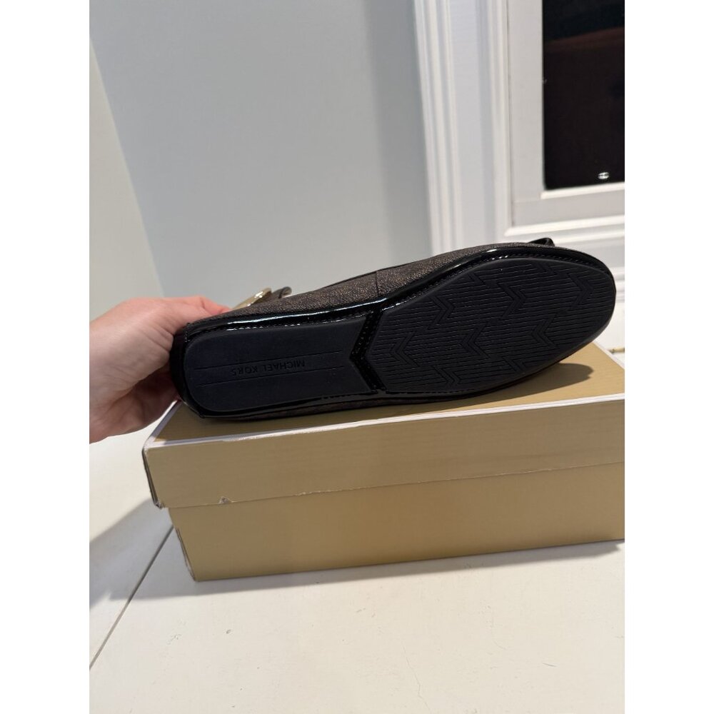 NWB Michael Kors Lillie Logo Moccasin Flats Brown Size 8 $115 [jb] - Picture 15 of 16